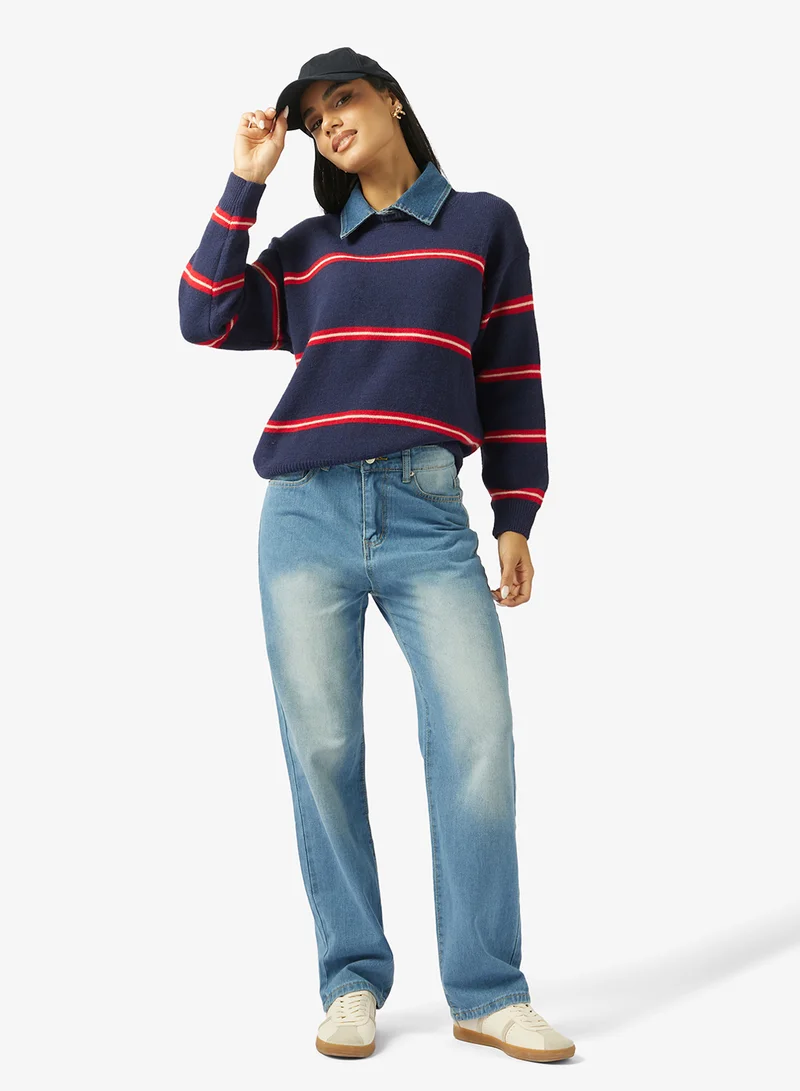 Ginger High Rise Straight Fit Jeans